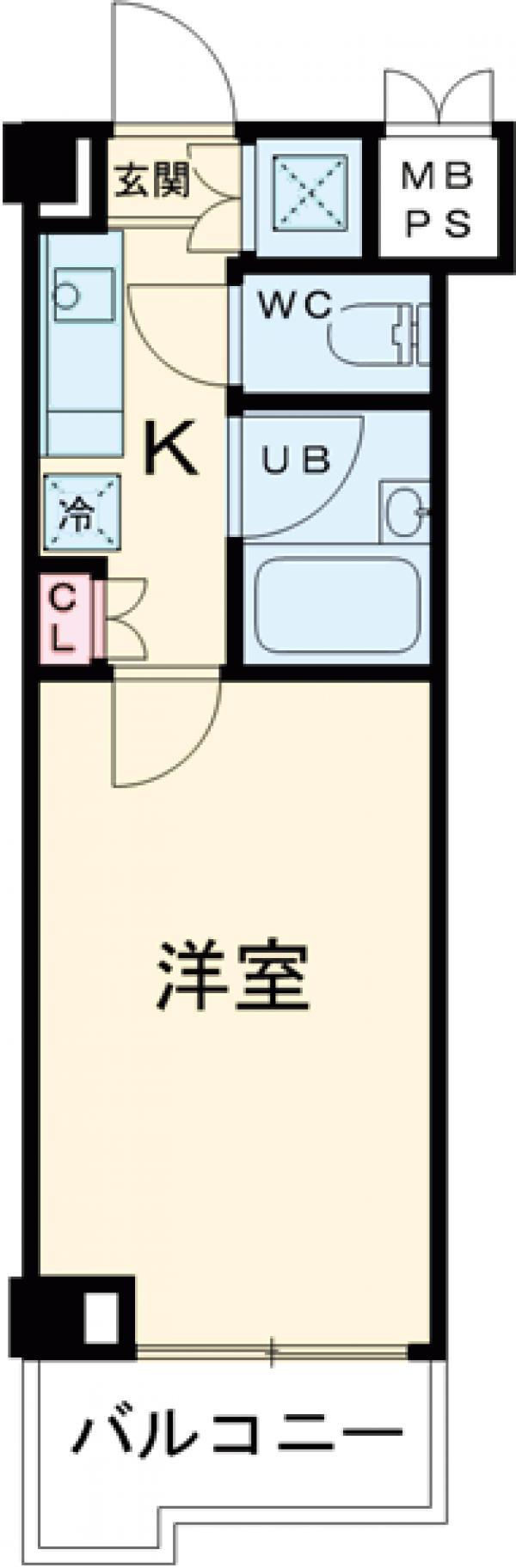 ルーブル中野沼袋弐番館(1K/8階)の間取り写真