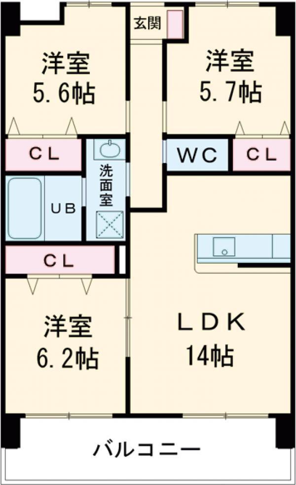 ヴィラージュ エクセラン(3LDK/4階)の間取り写真