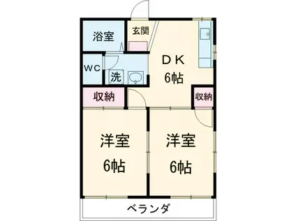 エステートなかざとG(2DK/1階)の間取り写真