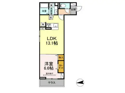 マーリエ (1LDK/1階)の間取り写真