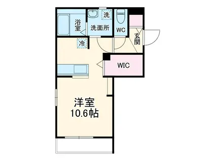 LUNA PIENA北里(1K/1階)の間取り写真