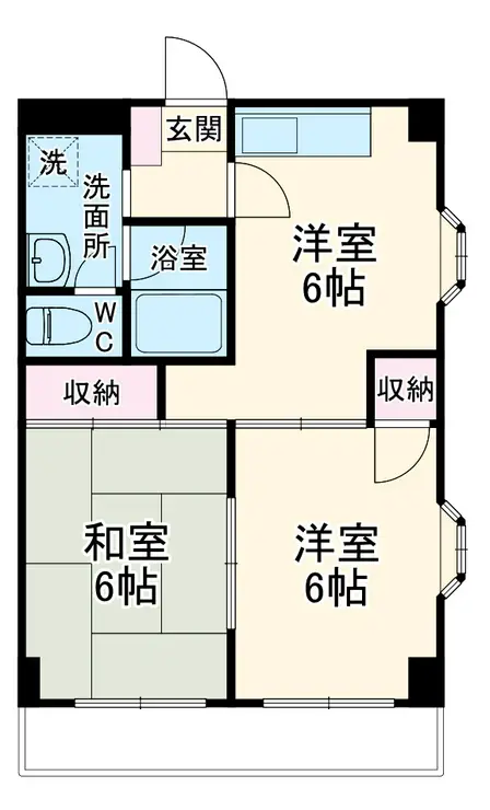 フレンドリーパレス 2階階 間取り