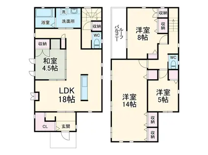 東海道本線 二川駅 徒歩23分 2階建 築14年(4LDK)の間取り写真