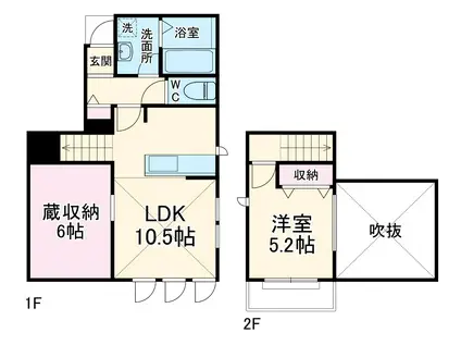 HALELEA(1LDK/1階)の間取り写真