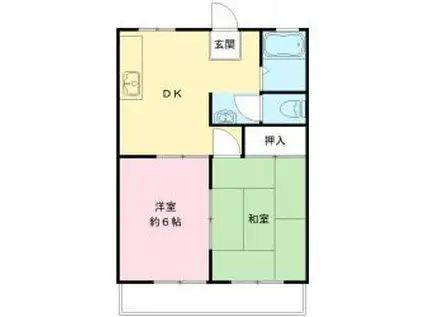 メールハイツB(2DK/1階)の間取り写真