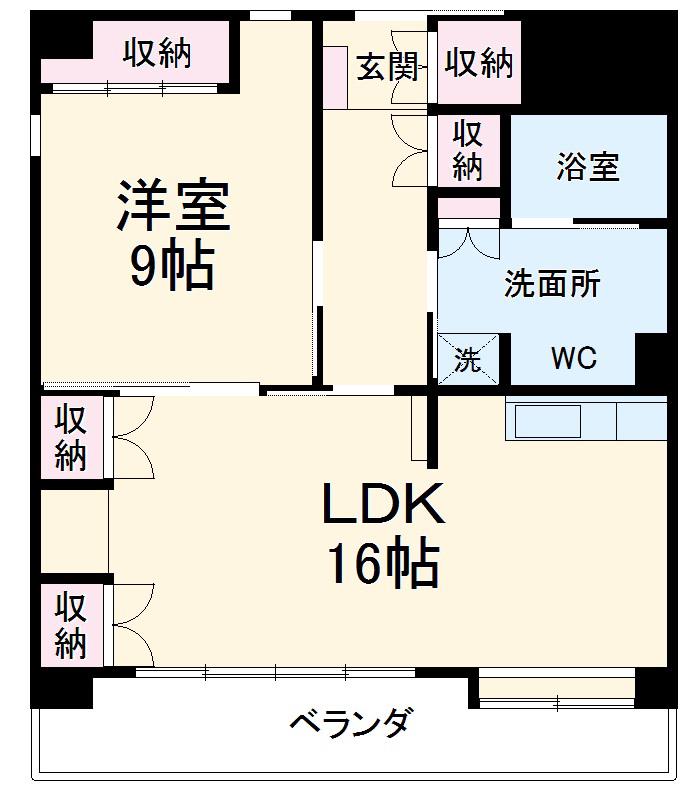 サンリット一番館(1LDK/4階)の間取り写真