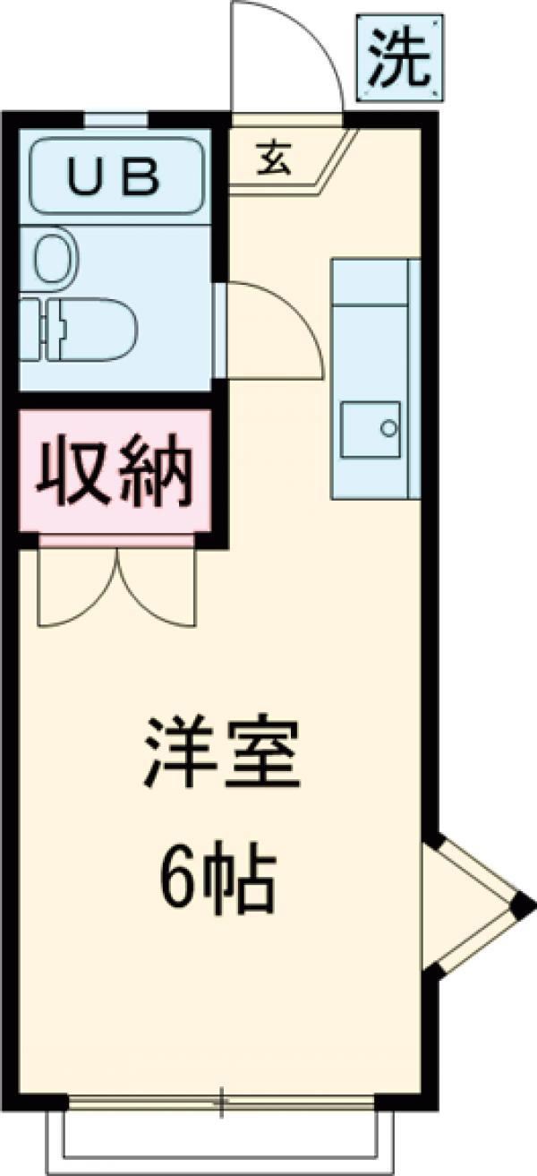 スカイハイツ(ワンルーム/1階)の間取り写真