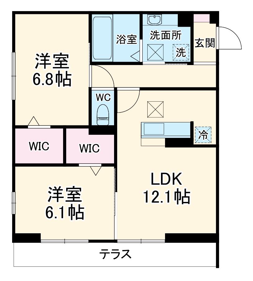 レジェーロⅡ(2LDK/1階)の間取り写真