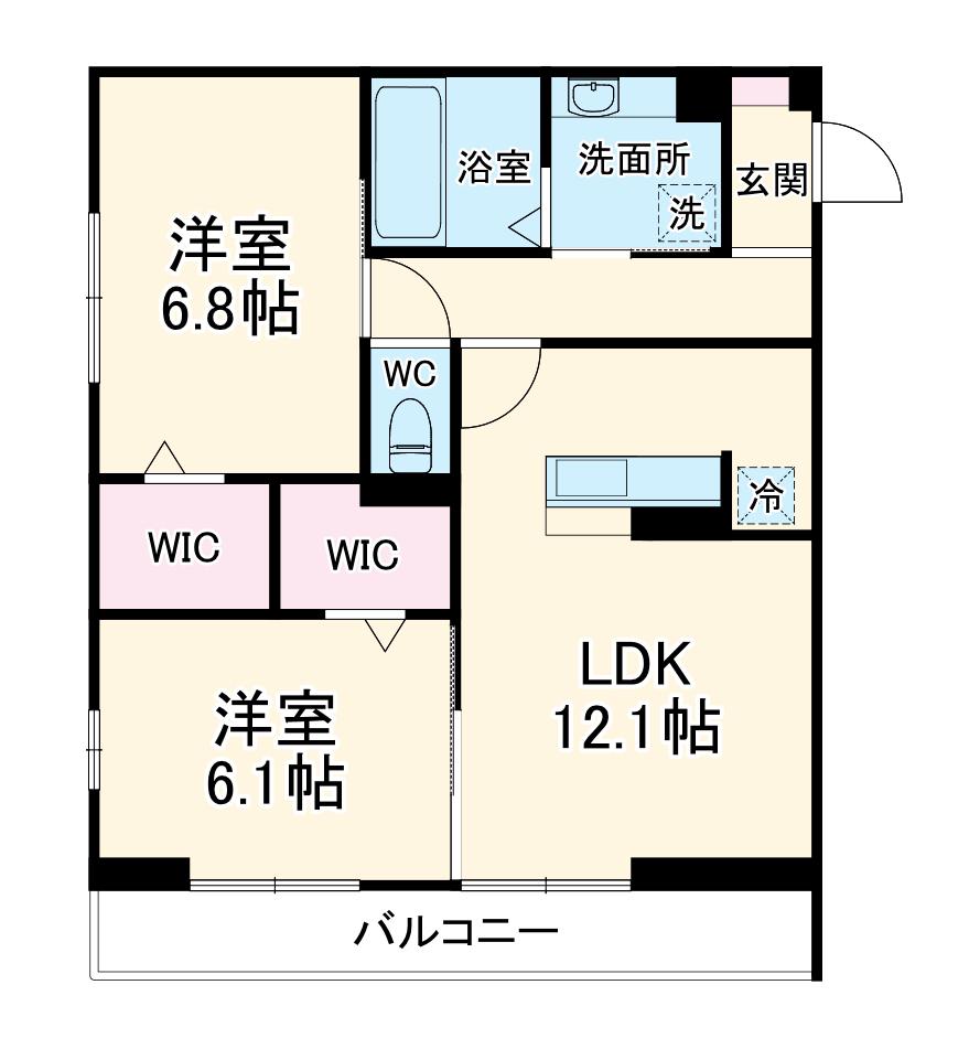 レジェーロⅡ(2LDK/2階)の間取り写真