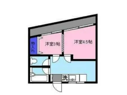 ハイツ北野(2K/3階)の間取り写真