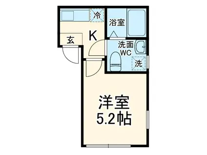 KANOE(1K/2階)の間取り写真