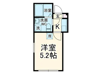 KANOE(1K/3階)の間取り写真