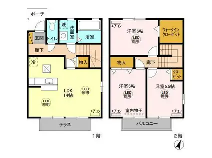 ＶＩＳＡＧＥ（ヴィサージ）(3LDK)の間取り写真