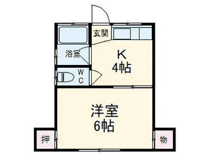 第三堀越ハイツ(1DK/2階)の間取り写真