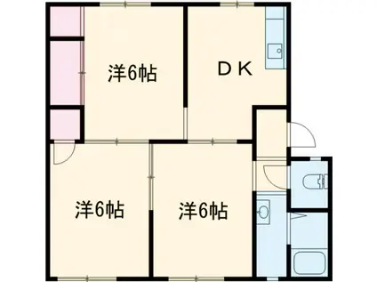 ヴィラリエゾンB(3DK/2階)の間取り写真