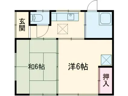 常磐線 藤代駅 徒歩4分 1階建 築37年(2K)の間取り写真