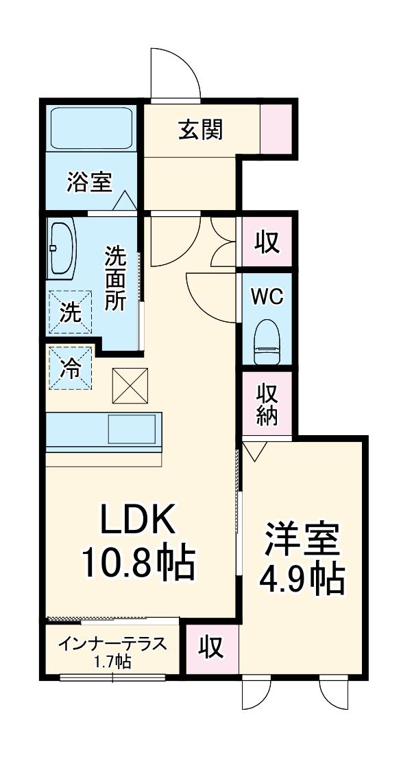 サンライズⅡ(1LDK/1階)の間取り写真