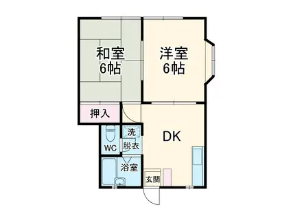 エステートピア長栄(2DK/1階)の間取り写真