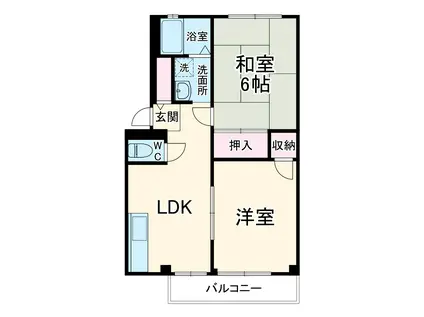 ゆったりPOPO(2DK/3階)の間取り写真