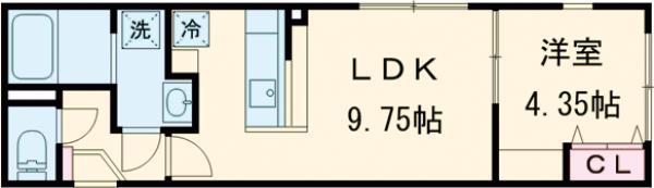 LUORE上北沢駅前(1LDK/3階)の間取り写真