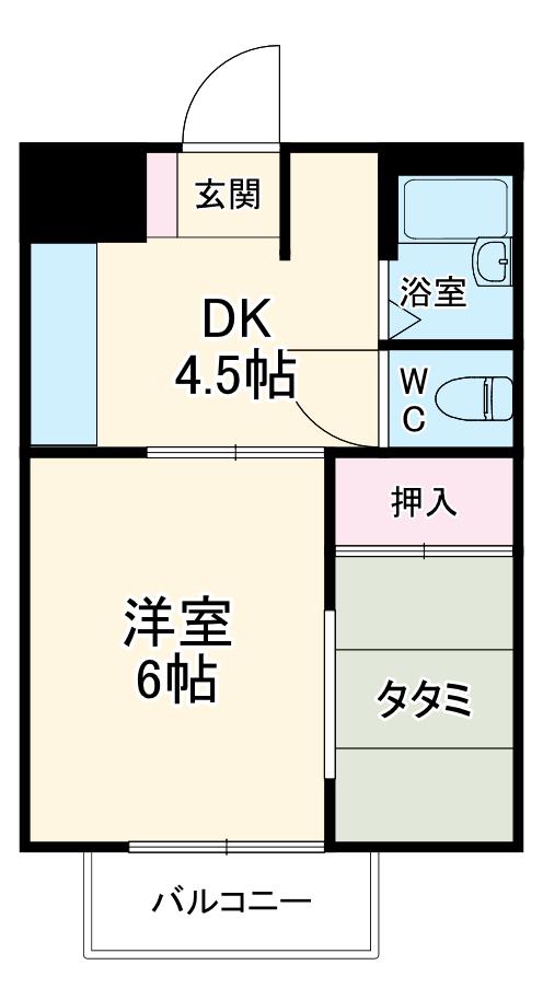 SUMIRE2(1K/2階)の間取り写真