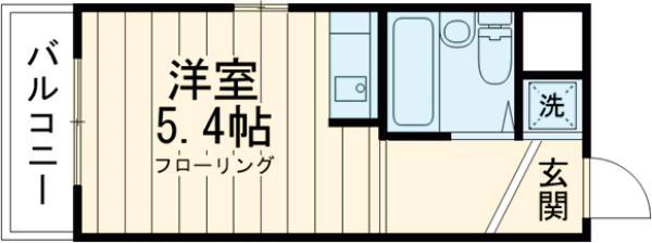 パレTOHO用賀(ワンルーム/2階)の間取り写真