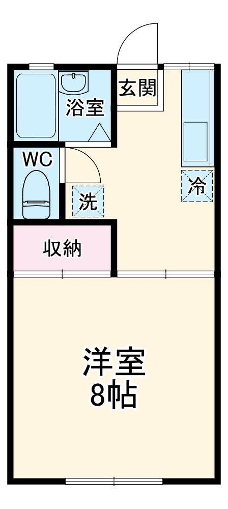 TAP安藤6(1K/1階)の間取り写真