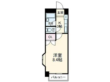シティライフ打越(1K/3階)の間取り写真