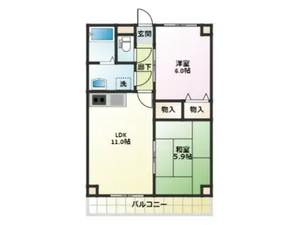 メゾン・ドゥ・セピアⅢ(2LDK/3階)の間取り写真