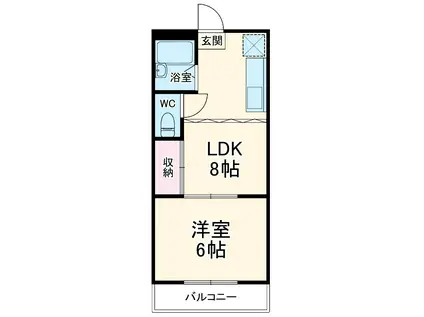 第3磯部コーポ B棟(1LDK/1階)の間取り写真