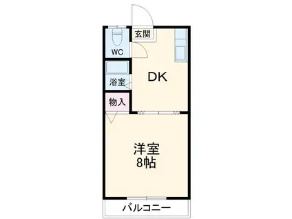 コーポ江添(1DK/2階)の間取り写真
