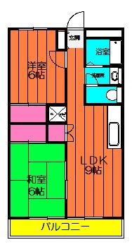 第1武笠ビル(2LDK/3階)の間取り写真