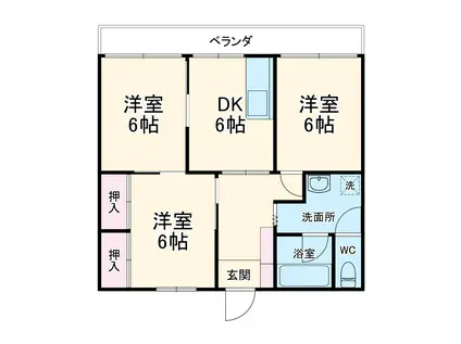 タカノマンション(3DK/3階)の間取り写真