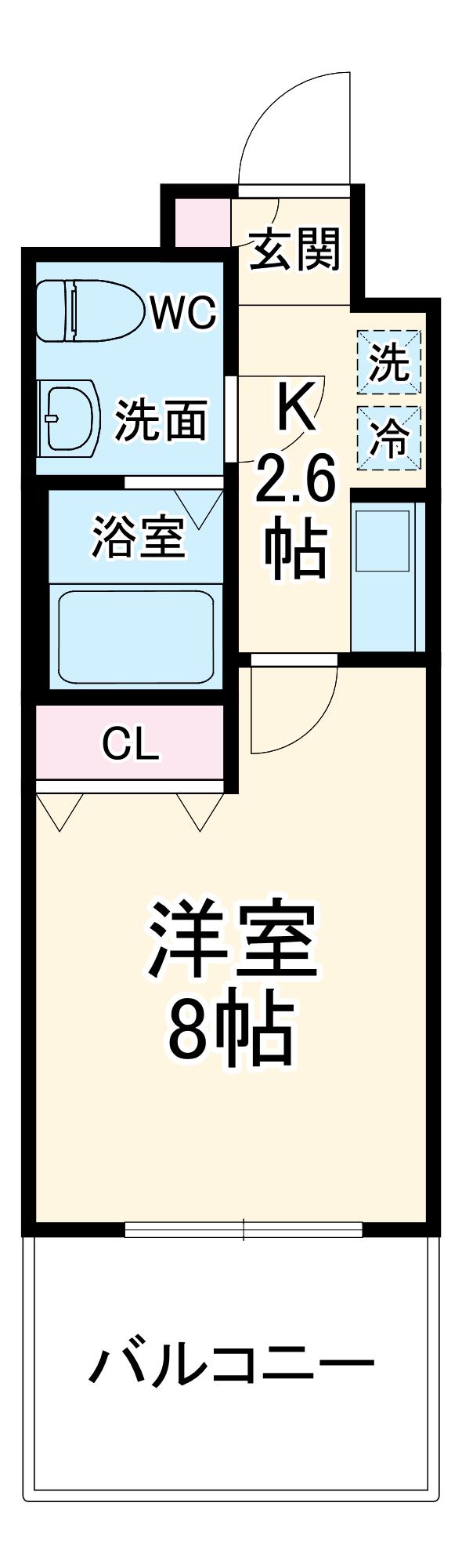 BONO相模大野スカイフラッツ(1K/13階)の間取り写真