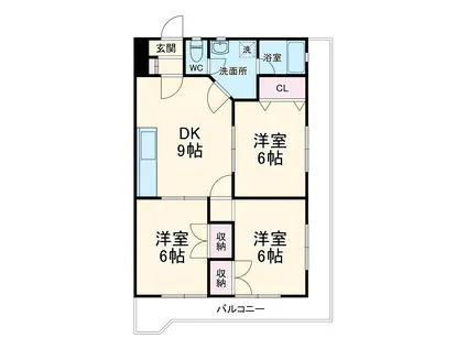 ソレイユ オブサ(3LDK/5階)の間取り写真