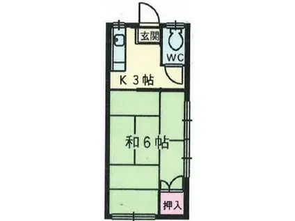 江澤荘(1K/1階)の間取り写真