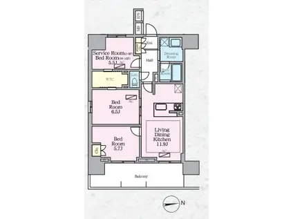 LUXENA八王子寺町(3LDK/10階)の間取り写真