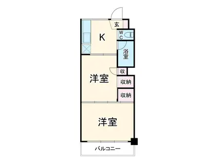 やんぱる大和(2K/4階)の間取り写真