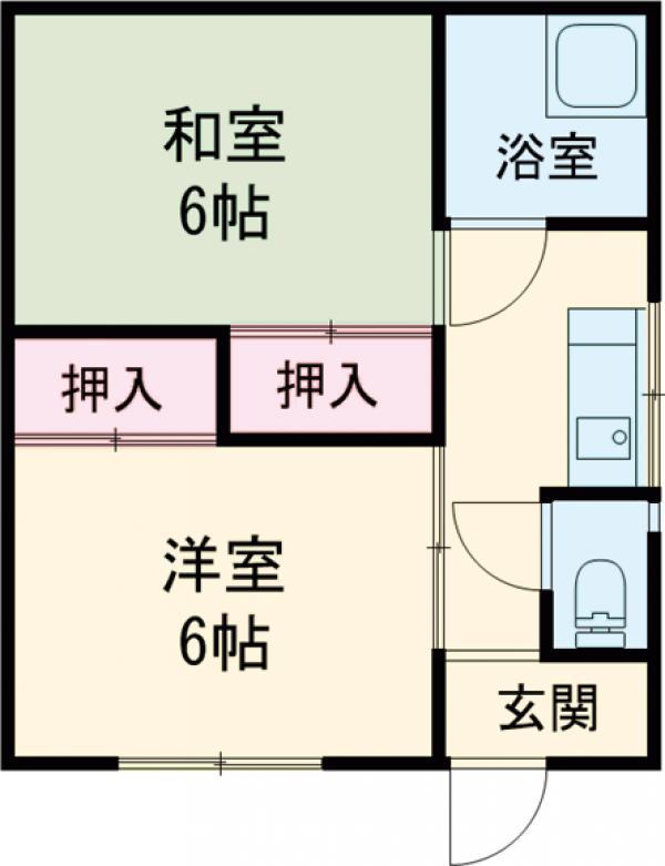 常磐線 藤代駅 徒歩14分 1階建 築53年(2K)の間取り写真