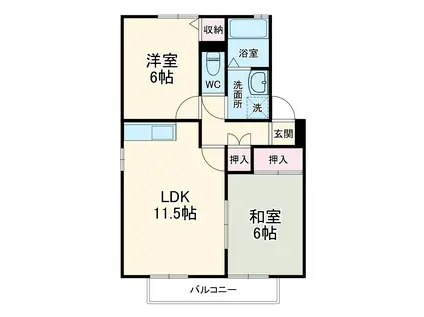 ハイツ青葉(2LDK/2階)の間取り写真