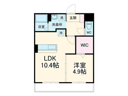 マリアロッソ富田(1LDK/1階)の間取り写真