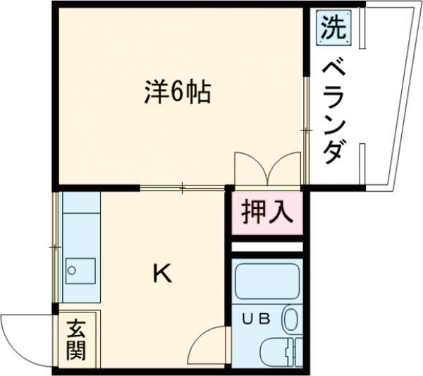 葵ハイツ(1K/2階)の間取り写真