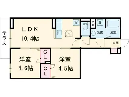 南花畑3丁目PJ(2LDK/1階)の間取り写真
