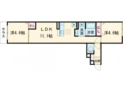 南花畑3丁目PJ(2LDK/1階)の間取り写真