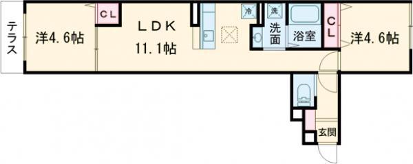 南花畑3丁目PJ(2LDK/3階)の間取り写真
