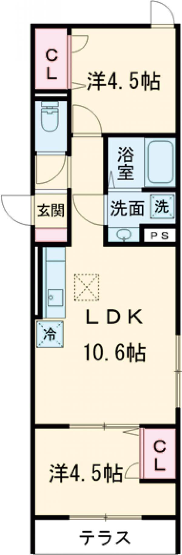 南花畑3丁目PJ(2LDK/3階)の間取り写真