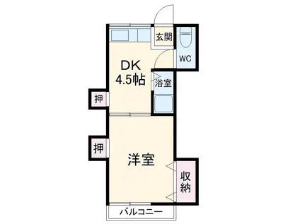 マルヤ荘(1DK/2階)の間取り写真