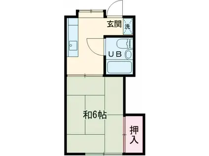 コーポタカ(1K/1階)の間取り写真