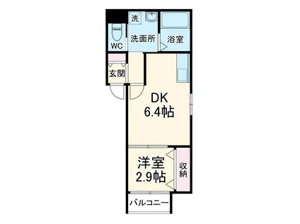 MARK DUO八木崎Ⅰ(1DK/1階)の間取り写真