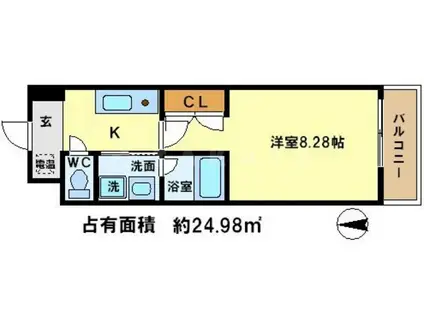 ファーストコート五条新町(1K/7階)の間取り写真